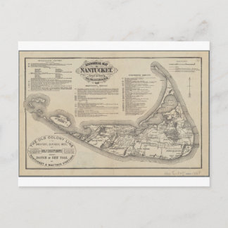 Historical Map of Nantucket Postcard