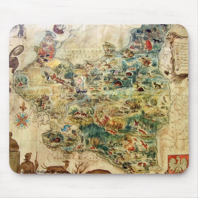 HISTORICAL MAP OF POLAND 1939 MOUSEPAD (Front)