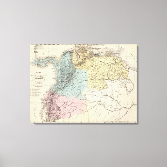 Historical Military Maps of Venezuela Canvas Print (Front)