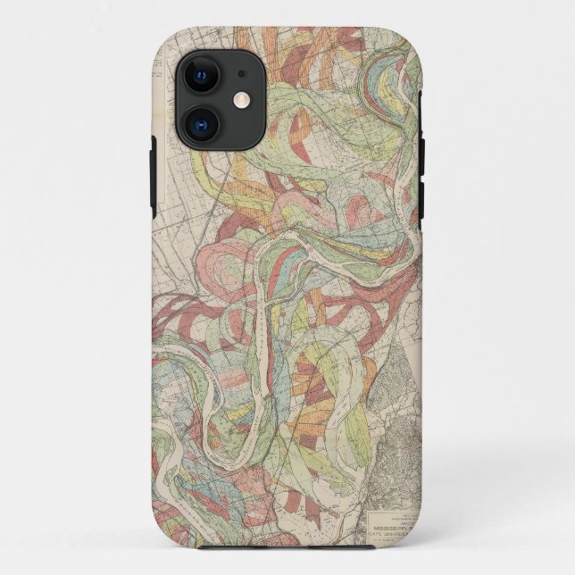 Historical Mississippi River Map Case-Mate iPhone Case (Back)
