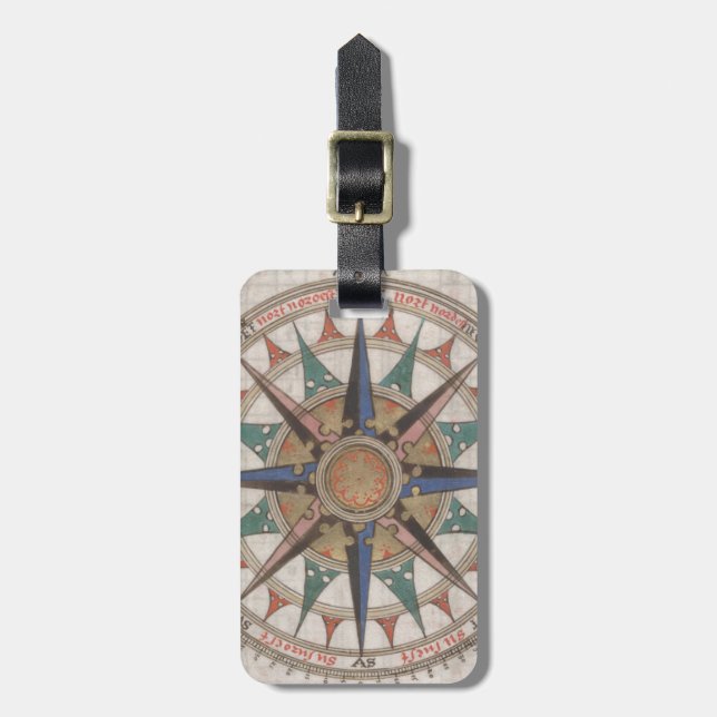 Historical Nautical Compass (1543) Luggage Tag (Front Vertical)