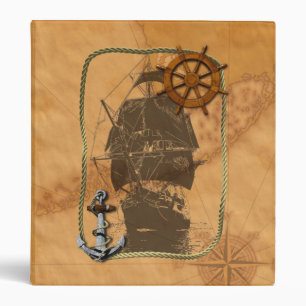 Historical Sailing Ship And Nautical Map Binder