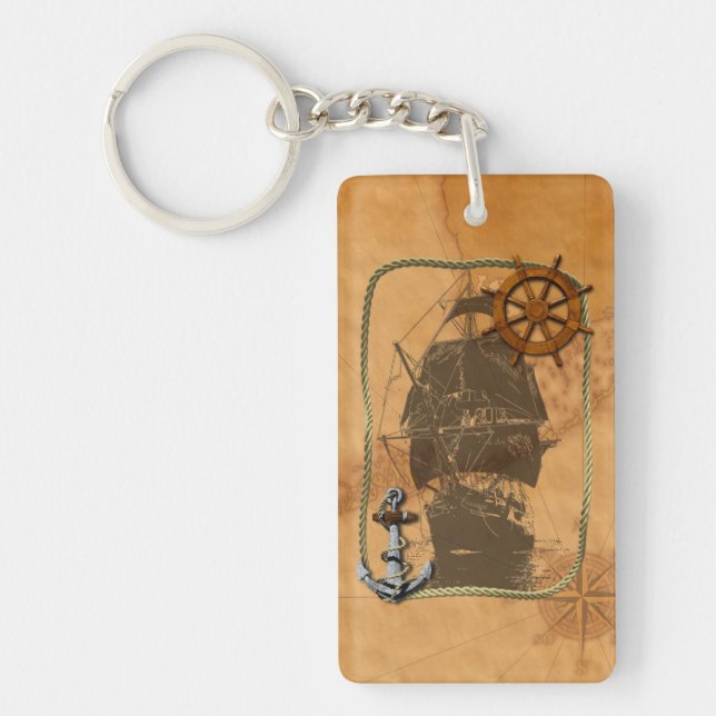 Historical Sailing Ship Keychain (Front)