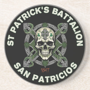 Historical Saint Patricks Battalion Celtic Skull Coaster