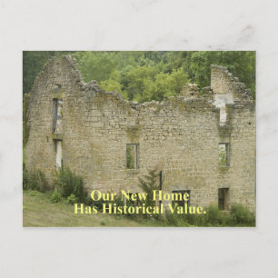 Historical Value Home 2 - Funny Change of Address Announcement Postcard