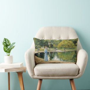 Historical View of Central Park (New York) Lumbar Pillow