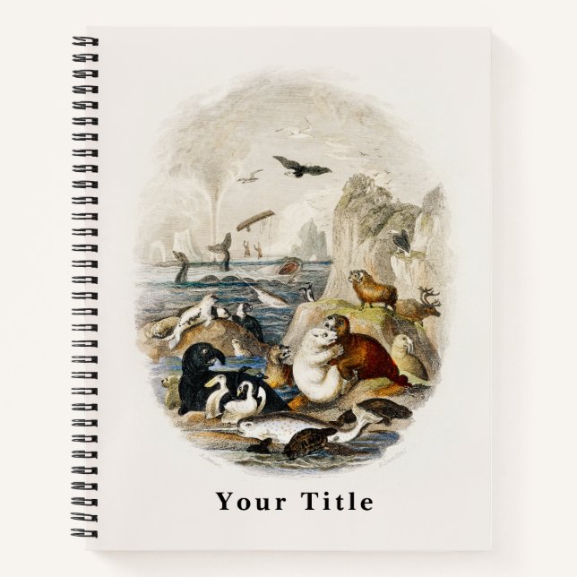 Historical Wildlife Drawing of the Animal Kingdom Notebook (Front)