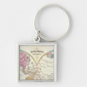 Historical World Map 3 Keychain