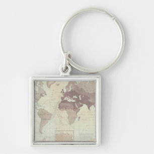Historical World Map Keychain