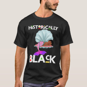 Historically Black Mermaid Cute Girly Girl Brown S T-Shirt