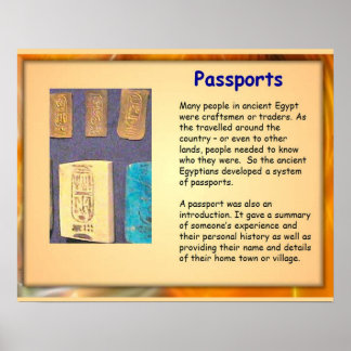 History, Ancient Egypt, Egyptian Passports Poster