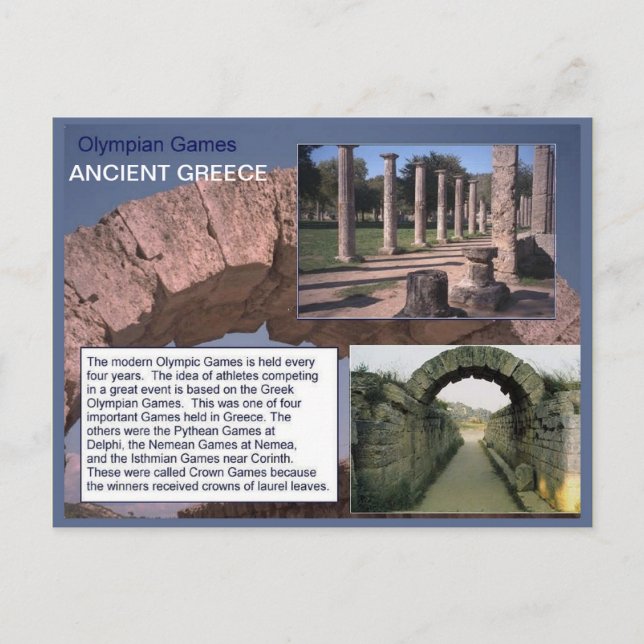 History, Ancient Greece, Olympian Games Postcard (Front)