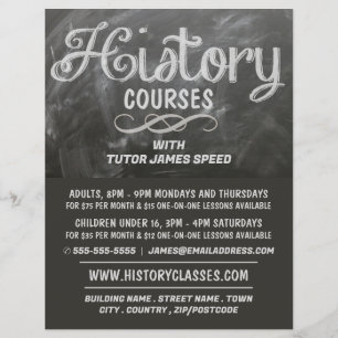 History Blackboard, History Course Advertising Flyer