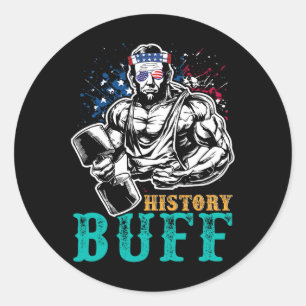 History Buff Independence Day Lincoln Patriot Usa Classic Round Sticker