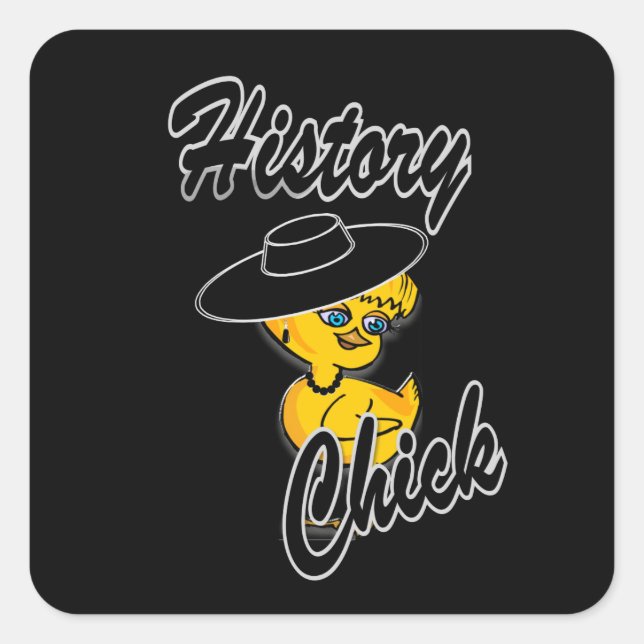 History Chick #4 Square Sticker (Front)