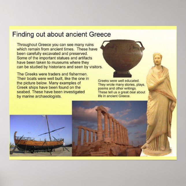 History, Finding out about ancient Greece Poster (Front)