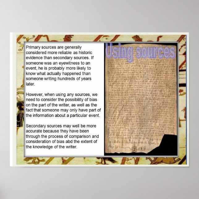 History, medieval, Using sources Poster (Front)