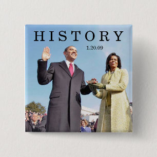 HISTORY: Obama Swearing In Inauguration Ceremony 2 Inch Square Button