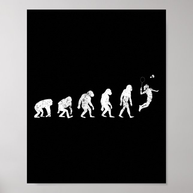 History Of Badminton Lover Print Funny Badminton E (Front)