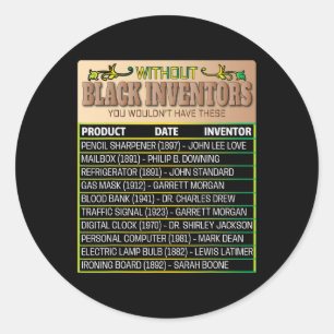 History Of Forgotten Black Inventors Black History Classic Round Sticker