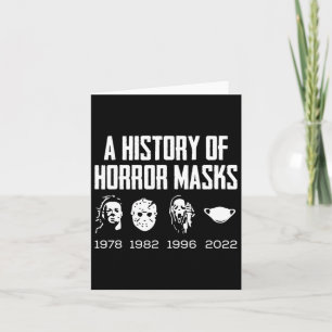 History Of Horror Masks Lazy Halloween Costume Fac Card