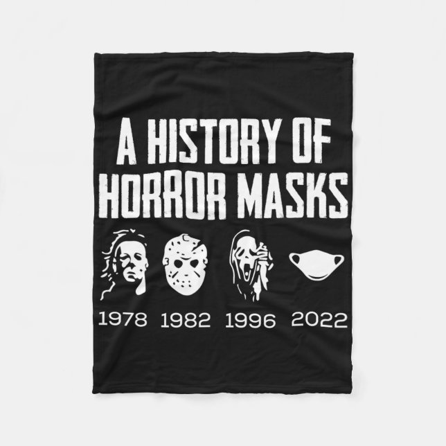 History Of Horror Masks Lazy Halloween Costume Fac Fleece Blanket (Front)