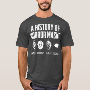 History Of Horror Masks Lazy Halloween Costume Fac T-Shirt