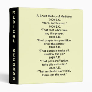 History Of Medicine Records Binder