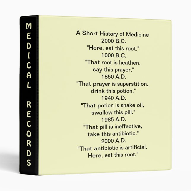 History Of Medicine Records Binder (Front/Spine)