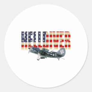History Of War Sb2c Helldiver Usa Dive Bomber Airc Classic Round Sticker