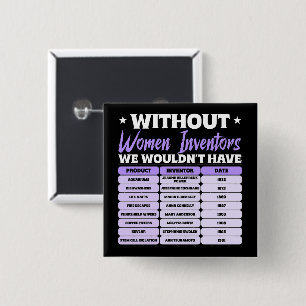 History of Women Inventors, Purple Women's Day 2 Inch Square Button