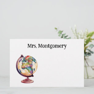 History or Geography Teacher Appreciation Gift Stationery