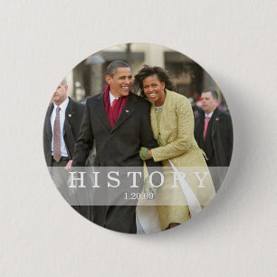 HISTORY: President Barack and Michelle Obama 2 Inch Round Button