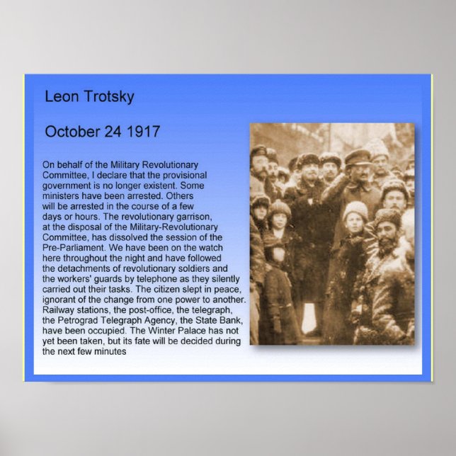 History,  Russian Revolution, Trotsky Speech 1917 Poster (Front)
