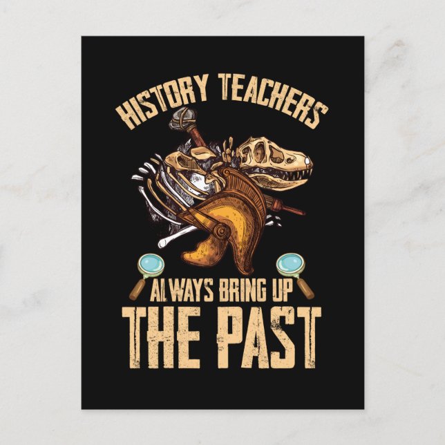 History Teacher Dinosaurs Funny Historian Postcard (Front)