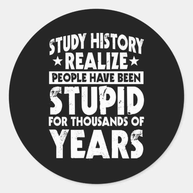 History Teacher Historical Book Social Studies Ins Classic Round Sticker (Front)