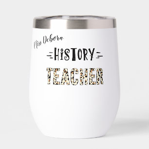 History teacher leopard tigerprint personalized