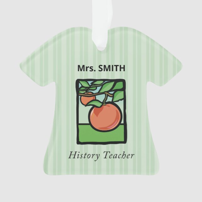 History Teacher Thank You, Apple Ornament (Front)