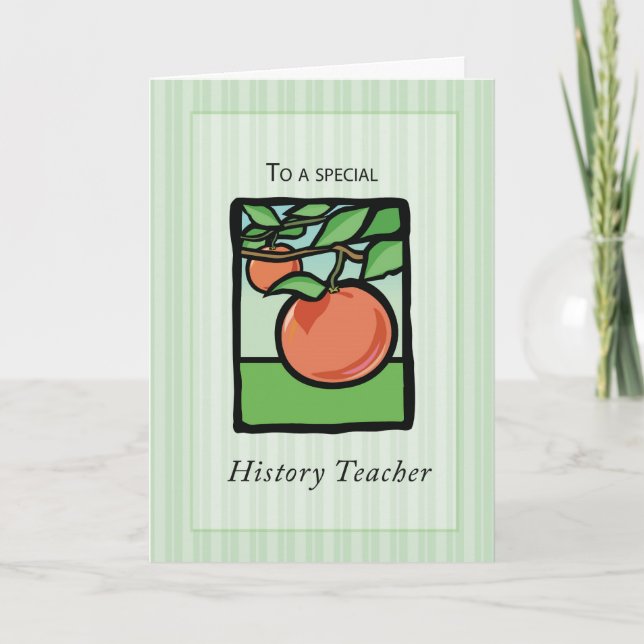 History Teacher Thank You, Apple You Card (Front)