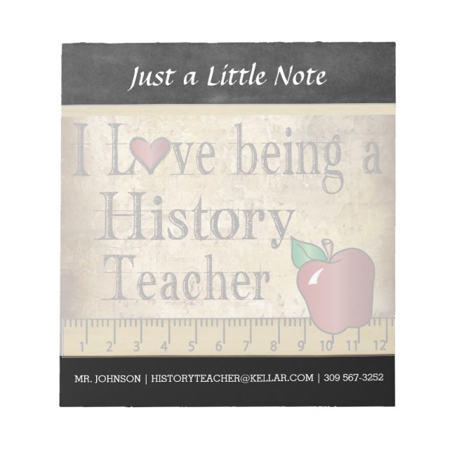 History Teacher | Vintage Style Notepad (Front)