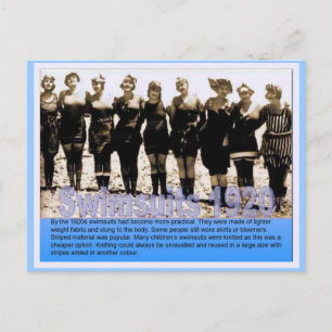 History, Victorian, Swimsuits 1920 Postcard