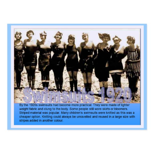 History, Victorian, Swimsuits 1920 Postcard