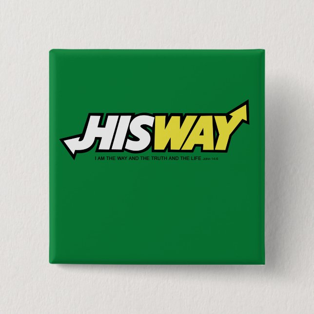HISWAY Logo 2 Inch Square Button (Front)