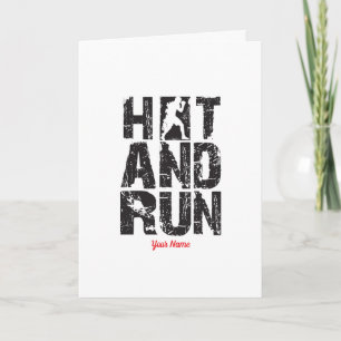 Hit And Run Boxer Silhouette Combat Sports Typogra Card