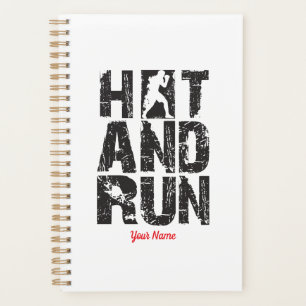 Hit And Run Boxer Silhouette Combat Sports Typogra Planner
