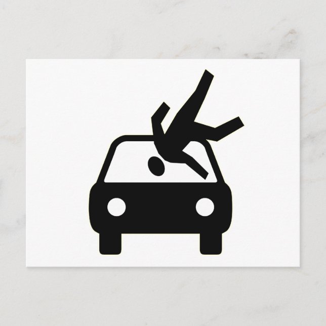Hit By Car Postcard (Front)