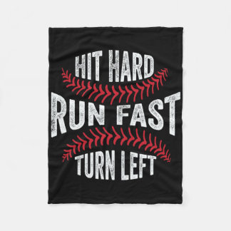 Hit Hard Run Fast Turn Left Funny Sell Player Fleece Blanket