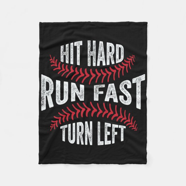 Hit Hard Run Fast Turn Left Funny Sell Player  Fleece Blanket (Front)