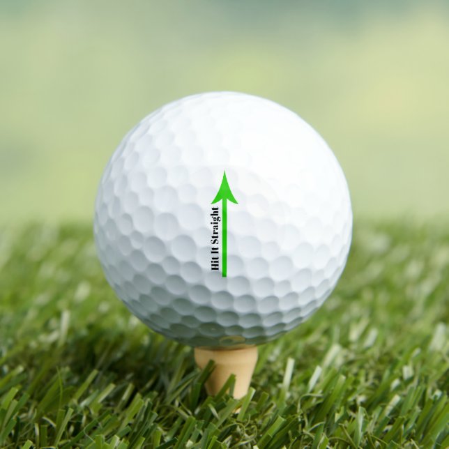 Hit It Straight Green Arrow Golf Balls (Insitu Tee)