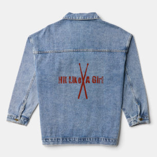 Hit Like A Girl Female Drummer Denim Jacket